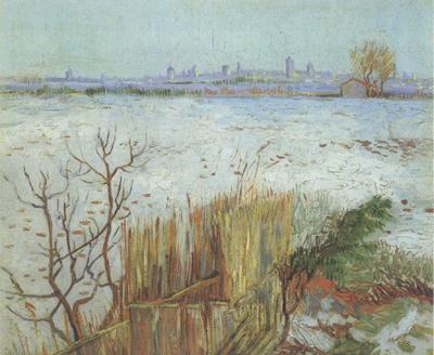 Vincent Van Gogh Snowy Landscape with Arles in the Background (nn04) oil painting image